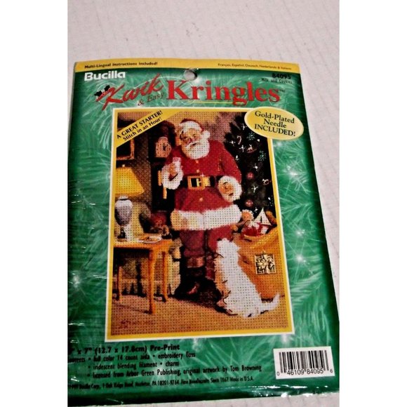Bucilla Lot 4,Christmas Cross Stitch  Holiday Time,  Santa Clause, Cat & Dog - Picture 4 of 6